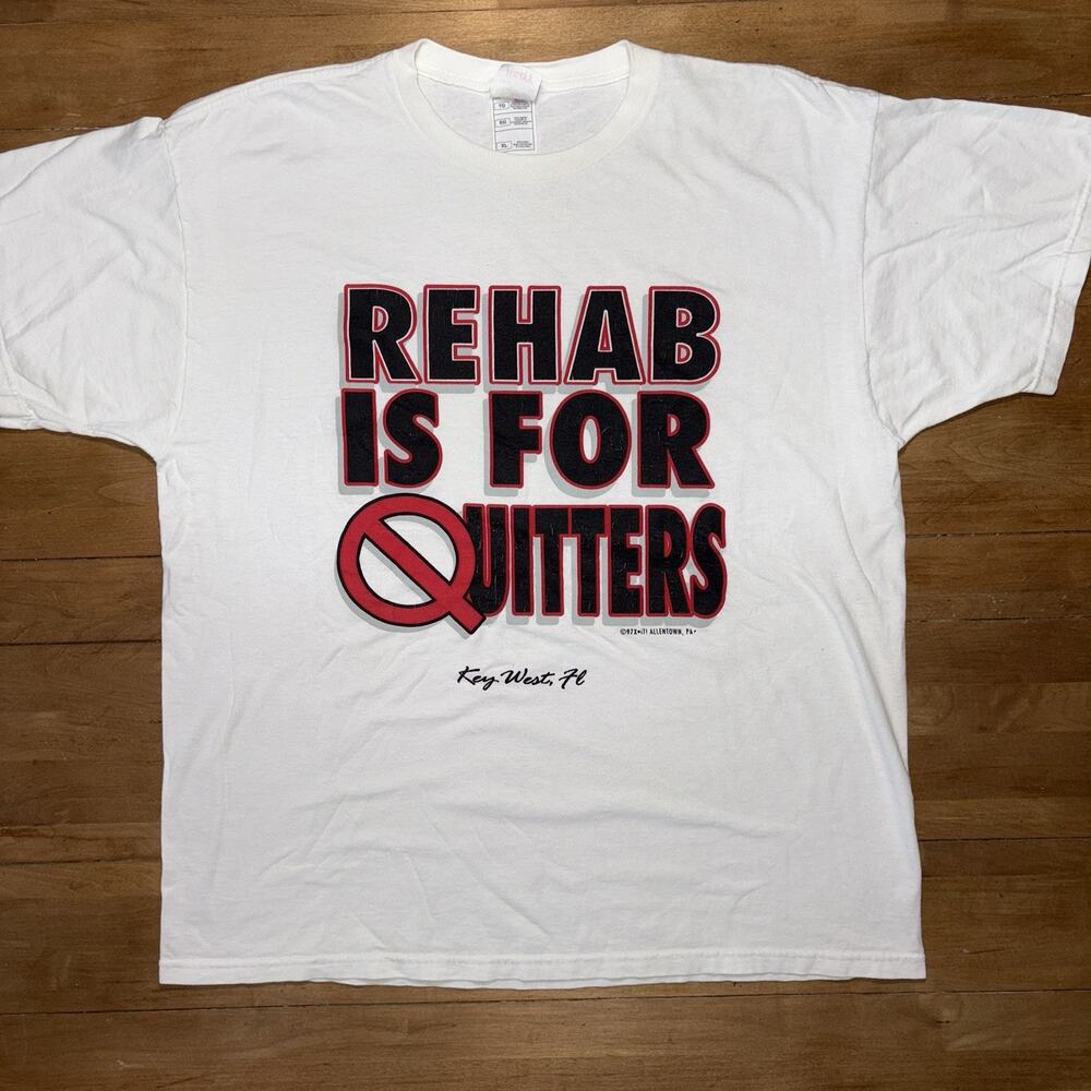 Rehab Is For Quitters Vintage Shirt 1997 Rare Comedy XL T-Shirt Raunchy Punk